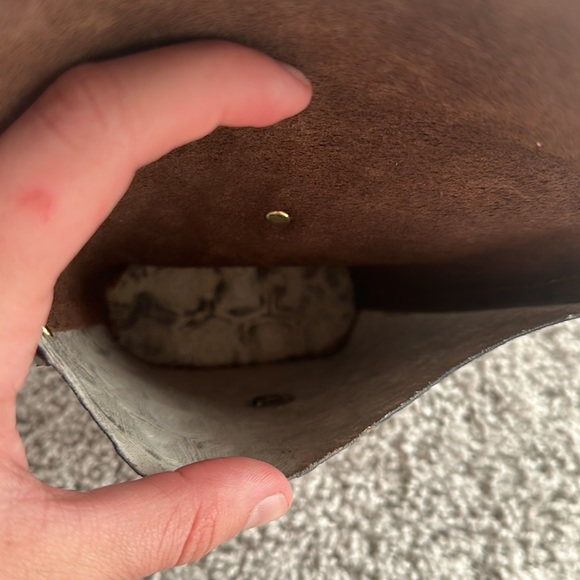 Leather satchel purse tortoise shell print - Picture 3 of 4